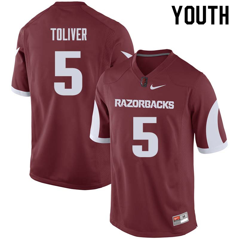 Youth #5 Henre Toliver Arkansas Razorback College Football Jerseys Sale-Cardinal